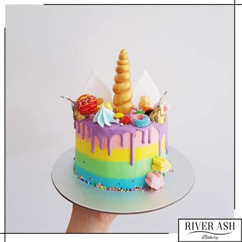 Unicorn Candy Drip Cake Singapore River Ash Bakery