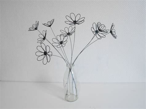 Bouquet 10 Fleurs 3D En Fleur Fil De Fer Recuit Fleur Etsy France