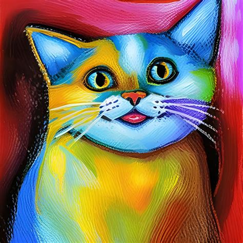 Cat Multi Color Painting Ai Generated Artwork Nightcafe Creator