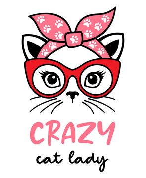 Crazy Cat Lady Cartoon