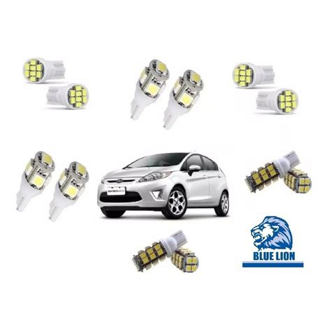 Kit 12 Lampadas Led Pingo Teto Placa Re Ford New Fiesta Shopee Brasil