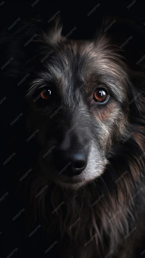 Premium AI Image | A dog with a black face and red eyes