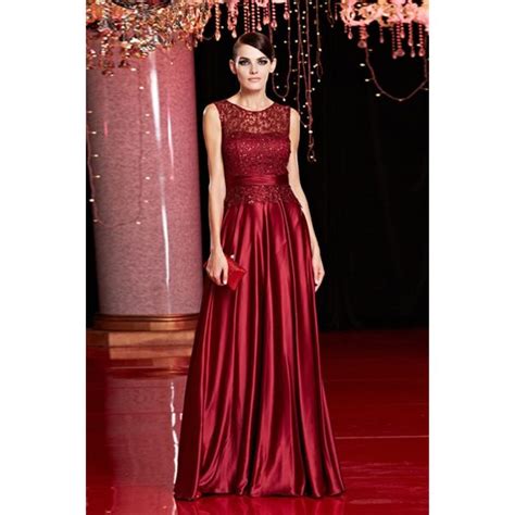 Sheath Sleeveless Long Burgundy Silk Lace Beaded Evening Prom Dress