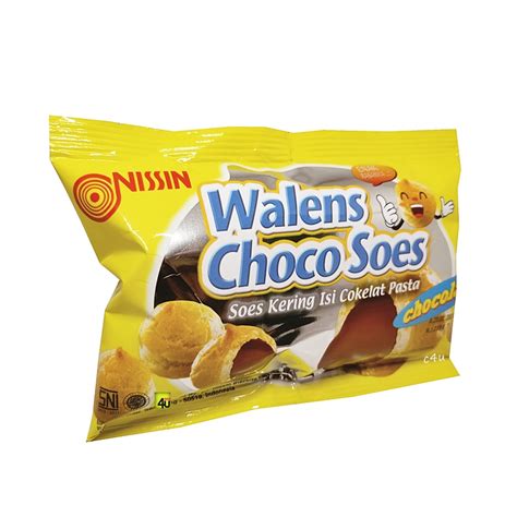 Nissin Walens Soes Kering Mini Isi Krim Chocolate Sachet Gr