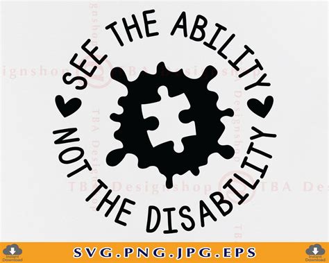 See The Ability Not The Disability Svg Autism Awareness Svg Autism