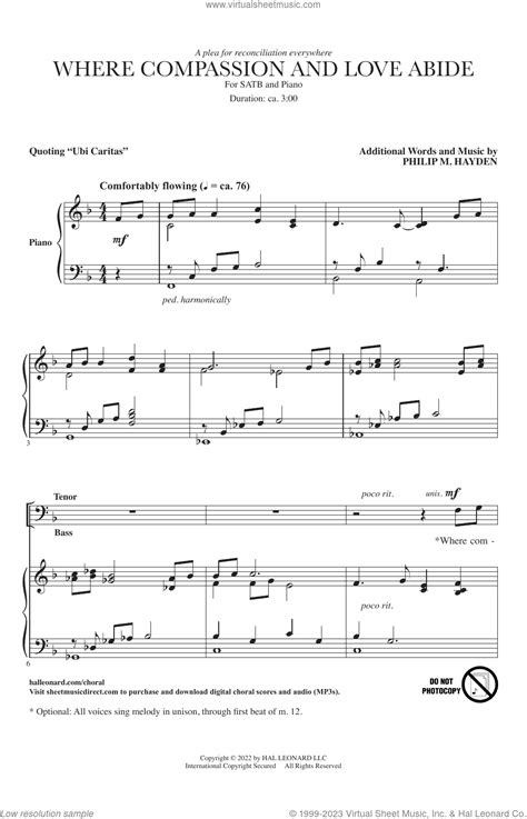 Where Compassion And Love Abide Ubi Caritas Sheet Music For Choir