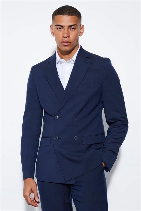 Slim Double Breasted Suit Jacket Boohoo