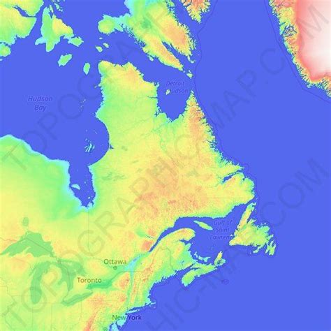 Carte Topographique Qu Bec Altitude Relief