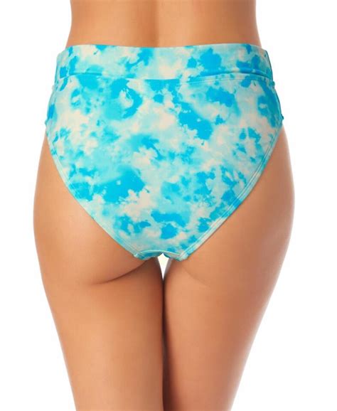 California Waves ESF13296 Juniors Printed High Waist Bikini Bottoms