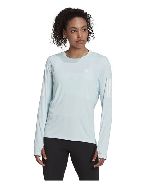 Adidas Own The Run Ls W Blue Trailrunning T Shirts Damen Snowleader