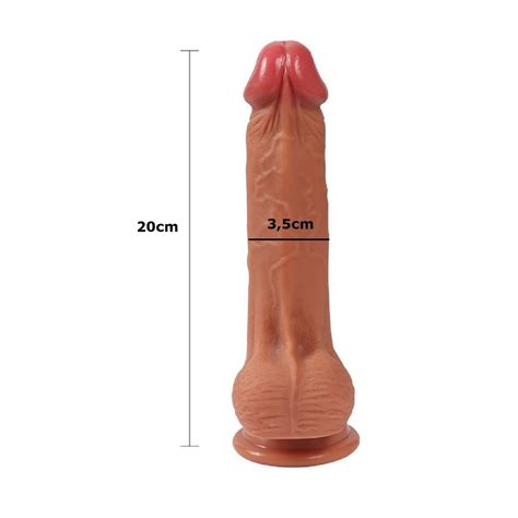 20 cm Yeni Nesil Çift Katmanlı Realistik Vantuzlu Dildo Penis Jack