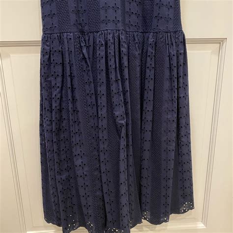 J Crew Navy Eyelet Dress Gem