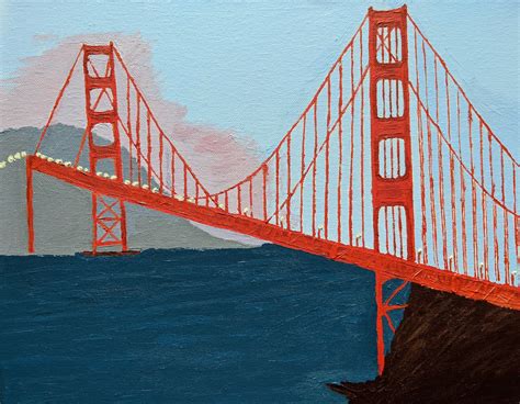 The Golden Gate Bridge Painting Original Art Acrylic Artwork | Etsy