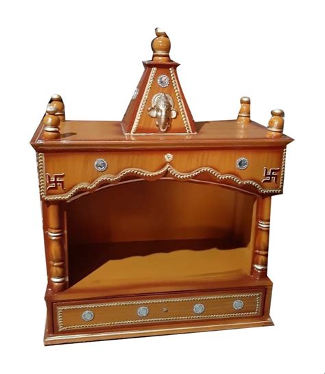 Brown Polished Handcrafted Wooden Temple For Worship Size Dimension