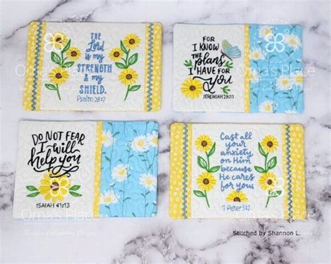 Inspirational Mug Rug Set Omas Place Machine Embroidery Designs