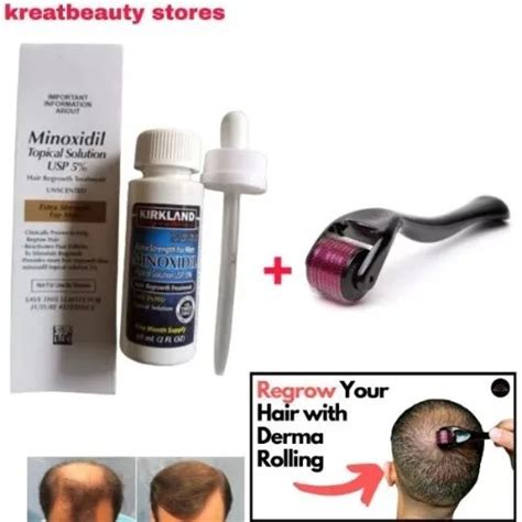 Kirkland Signature Minoxidil 5 Hair Regrowth For Men Derma Roller