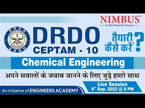 DRDO CEPTAM 10 DRDO क तयर कस कर Chemical Engineering