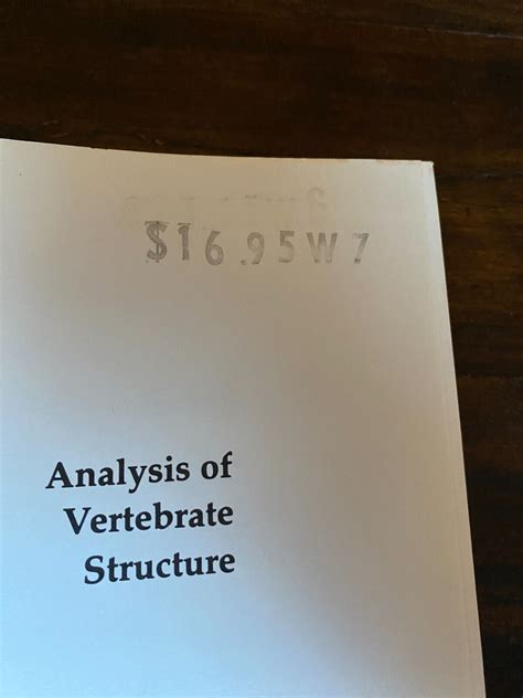 Analysis Of Vertebrate Structure By Milton Hildebrand 1974 Hardcover EBay