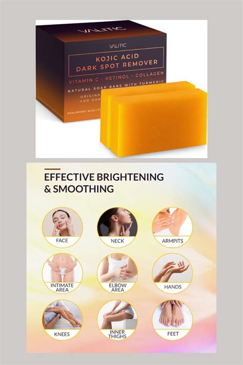 Valitic Kojic Acid Dark Spot Remover Soap Bars With Vitamin C Retinol Collagen Turmeric