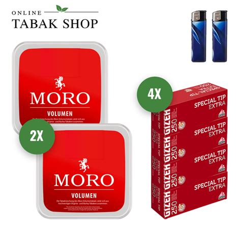 Moro Rot Volumentabak 2 x 155g 1 000 GIZEH Special Tip EXTRA Hülsen