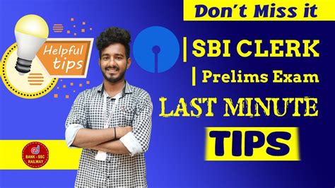 SBI Clerk Prelims Last Minute Tips Bank Exam Tips Tricks How To