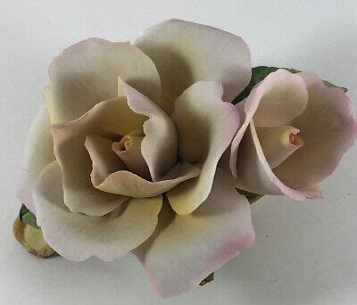 Napoleon Authentic Capodimonte Porcelain Rose Made In Italy Blush