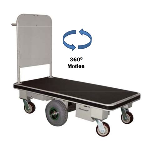 Battery Electric Powered Flatbed Trolley 1200x600cm Deck 450kg Capacity