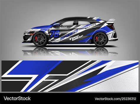 Racing car wrap design sedan hatchback and sport Vector Image