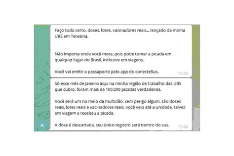 Certificados falsos de vacina são anunciados no Telegram por R 500