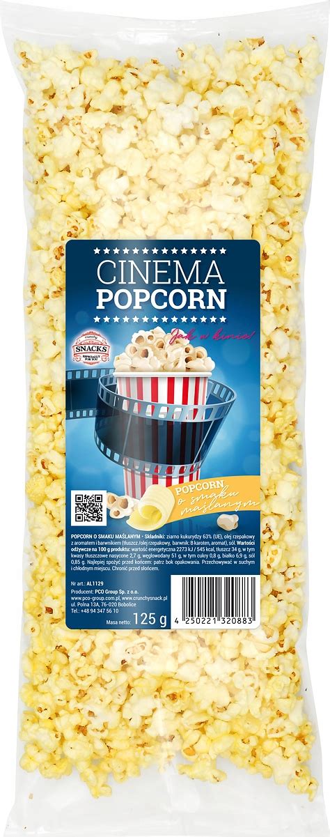 Popcorn solony maślany woreczek 125 g 13425826141 Allegro pl