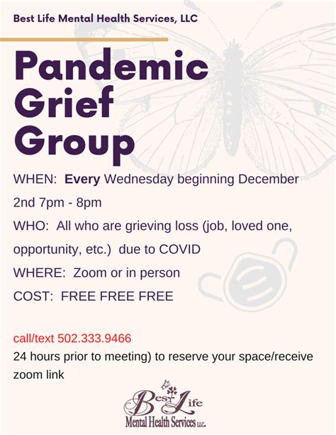 Pandemic Grief Group Best Life Mental Health Services LLC