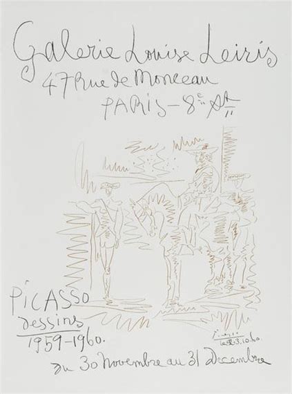 Pablo Picasso Galerie Louise Leiris Picasso Dessins 1959 1960