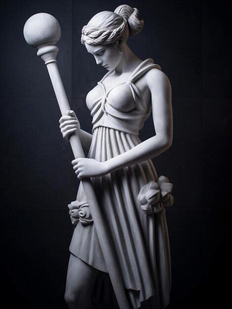 Premium AI Image A Statue Of A Woman Holding A Baseball Bat