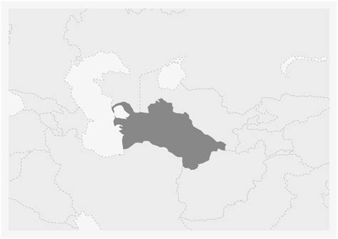 Premium Vector Map Of Asia With Highlighted Turkmenistan Map