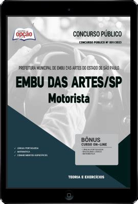 Apostila Prefeitura De Embu Das Artes SP Em PDF Motorista