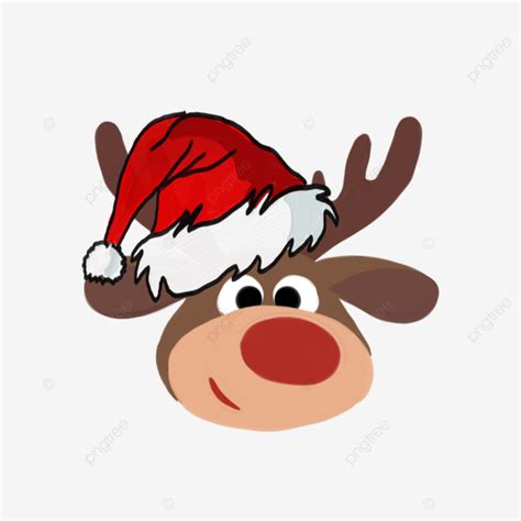 Deer With Santa Hat Deers Santa Christmas Png And Vector With