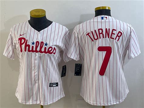 Philadelphia Phillies 7 Trea Turner Womens White Jersey Tte Trading