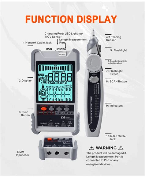 Et616et618 Network Cable Tester With Lcd Display Analogs Digital Search Poe Test Cable Pairing