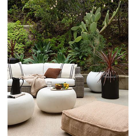 Sphere White Indooroutdoor Planters Crate And Barrel Canada