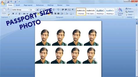 How To Make Passport Size Photo In Microsoft Word 2007 Passport Size Photo Youtube