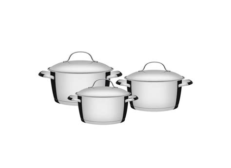 Conjunto de Panelas Tramontina Aço Inox Aço Inox 3 peça s Allegra