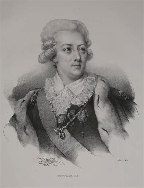 Portrait Brustfigur Lithographie Von Henri Grevedon By Gustav Iii