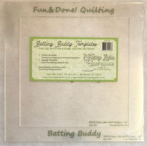 Fun And Done Batting Buddy Template Set Quilting Books Patterns And Notions