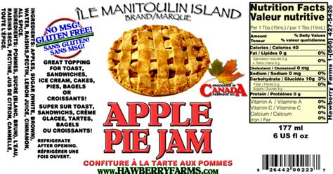 Apple Pie Jam - Hawberry Farms of Manitoulin Island, Ontario