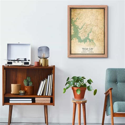 Vintage Tega Cay South Carolina Map Poster Modern Home Decor Wall Art