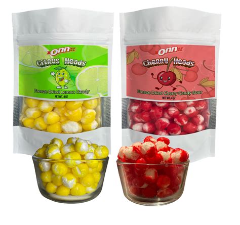 2 Pack Freeze Dried Candy Lemonhead 4 Oz And Cherryhead 4 Oz Total 8 Oz