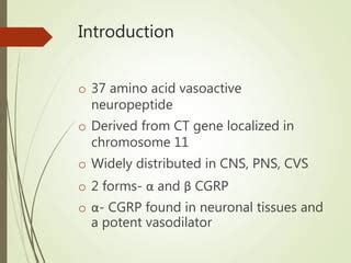 Cgrp Calcitonin Gene Related Peptide Ppt