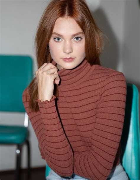 IVY MAIN Stripe Rust Womens Turtleneck Top RUST Tillys