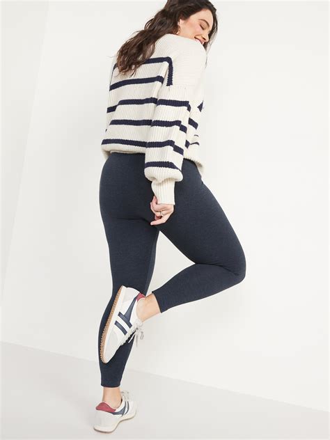 High Waisted Jersey Ankle Leggings For Women Old Navy