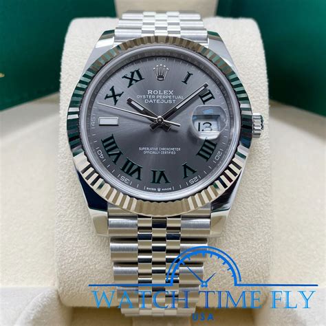 Rolex Datejust 41mm 126334 Fluted Bezel Wimbledon Dial Jubilee Bracelet